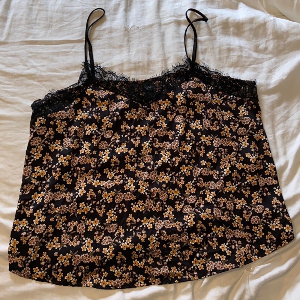 black floral cami top xxl